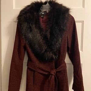 H&M Jacket With Faux Fur Size 8